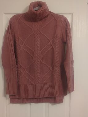 Simply Vera Vera Wang Rose Cable-Knit Turtleneck Tunic Length Sweater